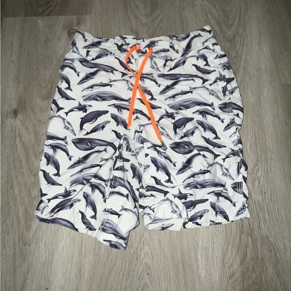 Kid's Crewcuts Whale Print Swimsuit Board Shorts - Picture 2 of 8